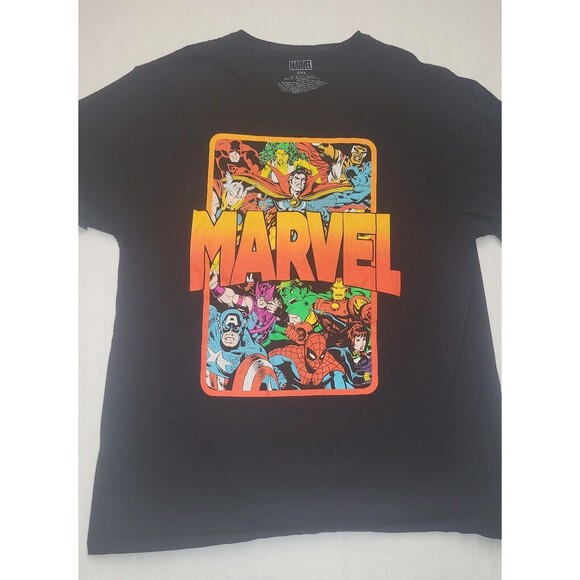 Marvel Several Characters Black T-Shirt Mens 2XL - Picture 1 of 5